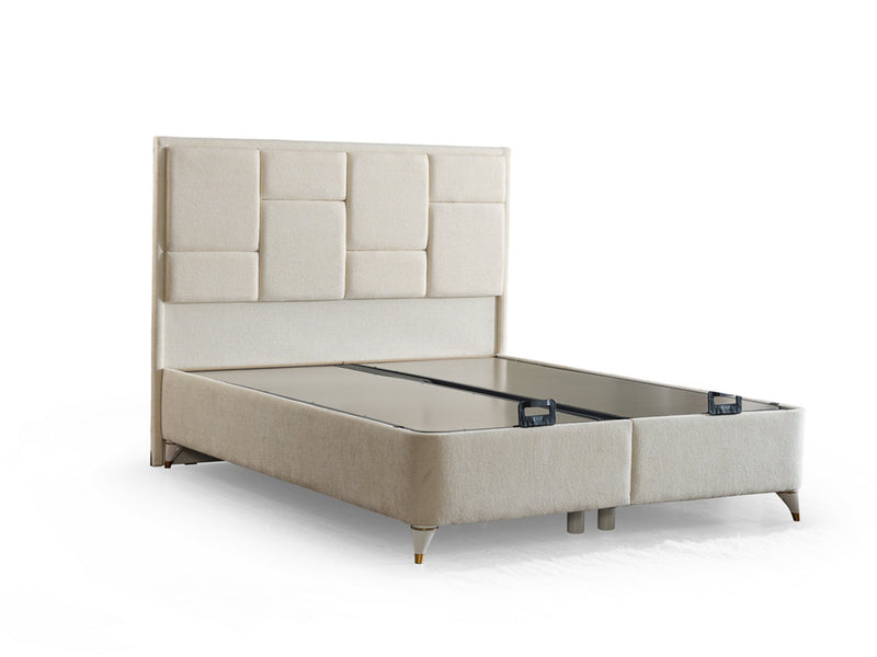 Olimpos Storage Bed With Headboard - Twin in Cream - 200-ELIF-OLI-90-EY234-SB