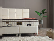 Olimpos Storage Bed With Headboard - Twin in Cream - 200-ELIF-OLI-90-EY234-SB