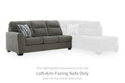Olten Graphite Left-Arm Facing Sofa - 3130566