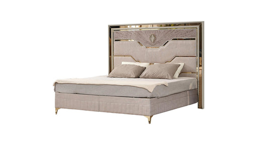 Omari Queen Bed Beige - Omari Queen Bed Beige