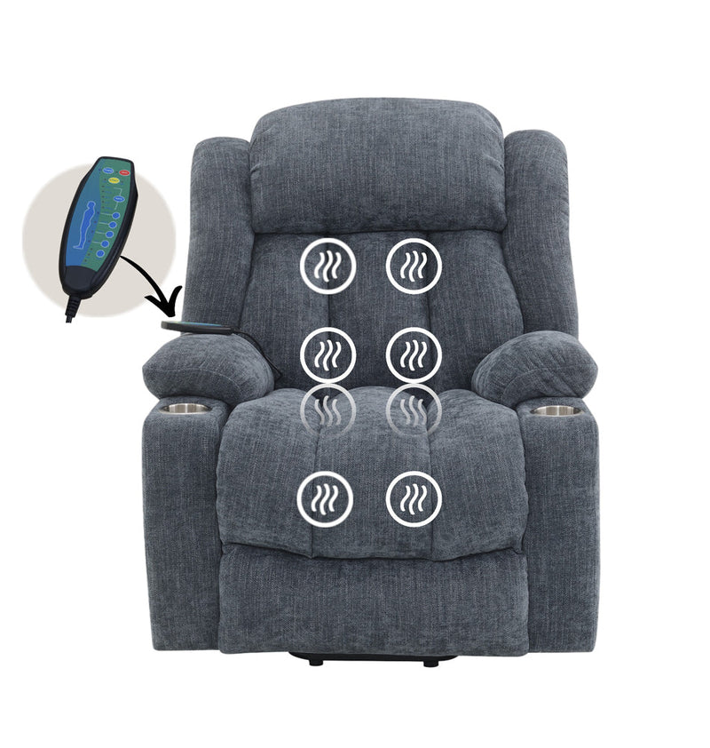 Omarion Power Recliner w/Lift, Heating & Massage - LV02996