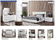 Onda Legno White Bed With Led Lights Queen - DMV FurnitureQueen Bed