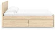 Onita Natural King Panel Platform Bed with 1 Side Storage - EB9632B23