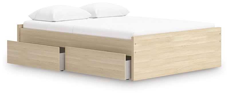 Onita Natural Queen Platform Bed with 2 Side Storage - EB9632B15