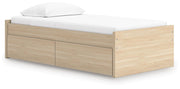Onita Natural Twin Platform Bed with 1 Side Storage - EB9632B7