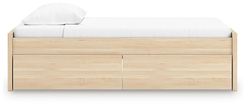 Onita Natural Twin Platform Bed with 1 Side Storage - EB9632B7