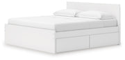 Onita White King Panel Platform Bed with 2 Side Storage - EB9630B21