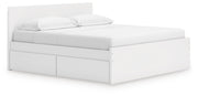 Onita White King Panel Platform Bed with Storage - EB9630B20
