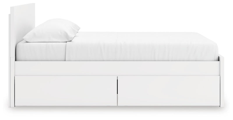 Onita White King Panel Platform Bed with Storage - EB9630B20