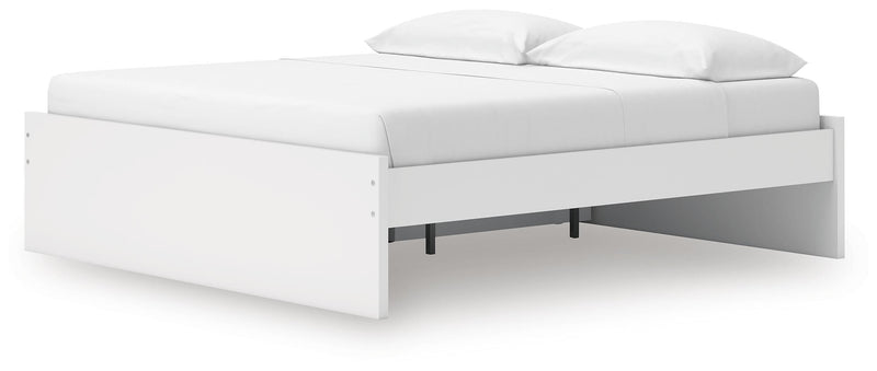 Onita White King Platform Bed with 1 Side Storage - EB9630B23