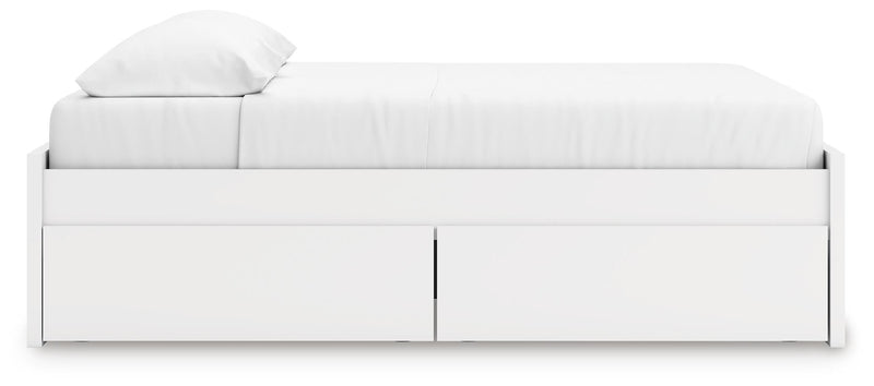 Onita White King Platform Bed with 1 Side Storage - EB9630B23