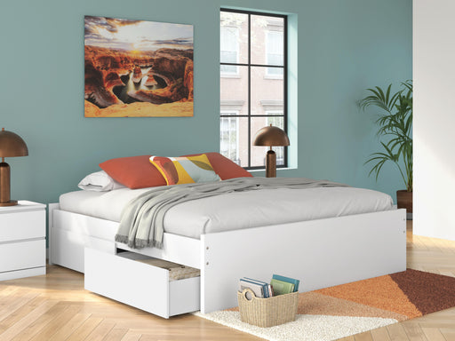 Onita White King Platform Bed with 2 Side Storage - EB9630B18