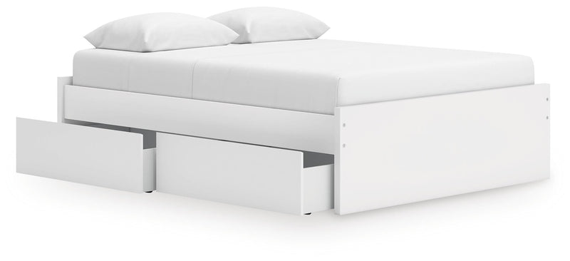 Onita White Queen Platform Bed with 1 Side Storage - EB9630B22