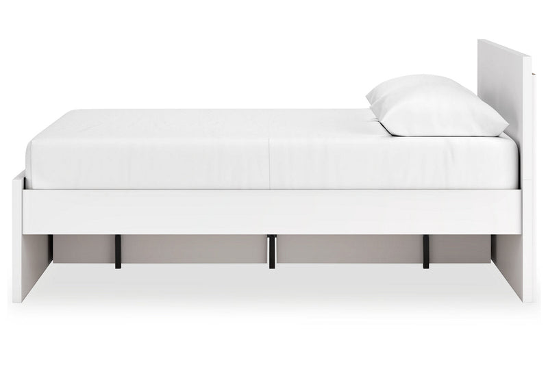 Onita White Queen Platform Bed with 1 Side Storage - DMV FurnitureQueen Bed
