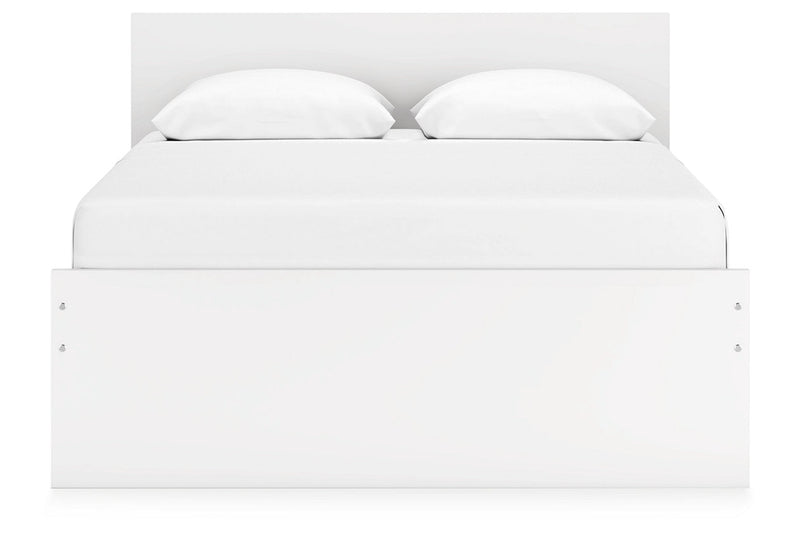 Onita White Queen Platform Bed with 1 Side Storage - DMV FurnitureQueen Bed