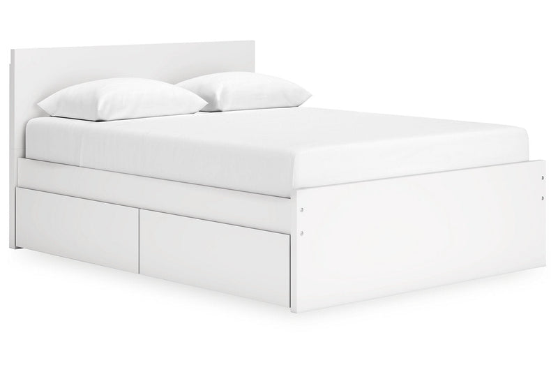 Onita White Queen Platform Bed with 2 Side Storage - DMV FurnitureQueen Bed