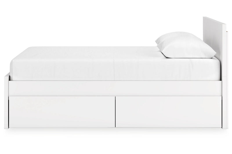 Onita White Queen Platform Bed with 2 Side Storage - DMV FurnitureQueen Bed
