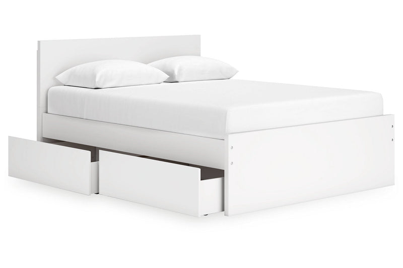 Onita White Queen Platform Bed with 2 Side Storage - DMV FurnitureQueen Bed