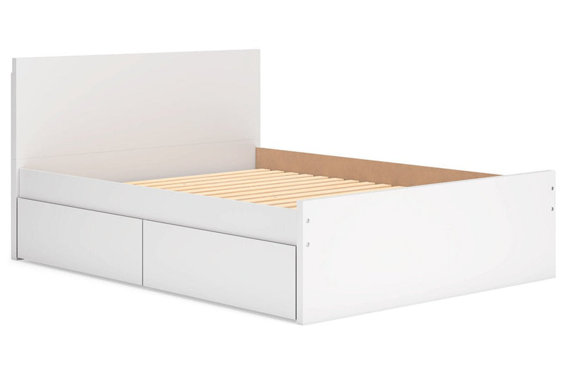 Onita White Queen Platform Bed with 2 Side Storage - DMV FurnitureQueen Bed