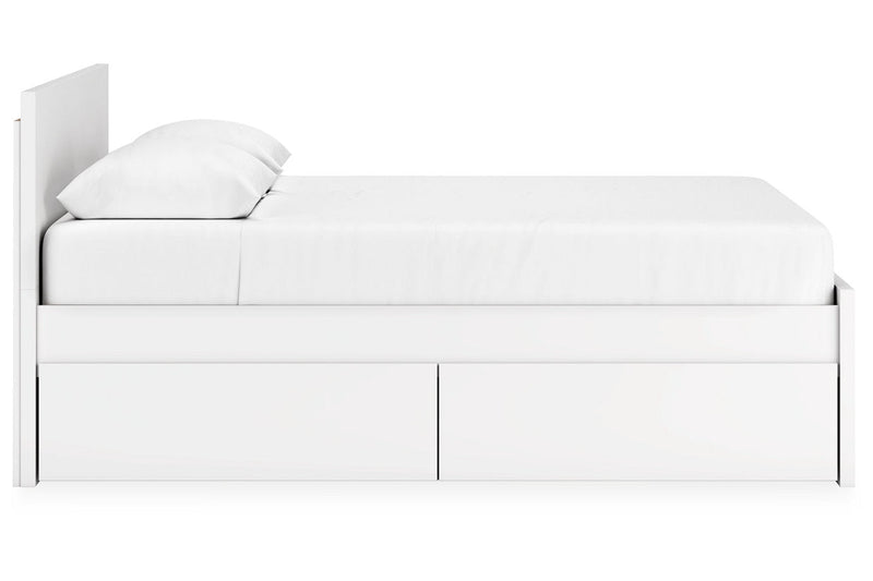 Onita White Queen Platform Bed with 2 Side Storage - DMV FurnitureQueen Bed