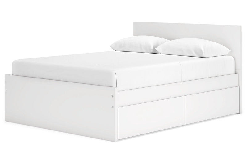 Onita White Queen Platform Bed with 2 Side Storage - DMV FurnitureQueen Bed