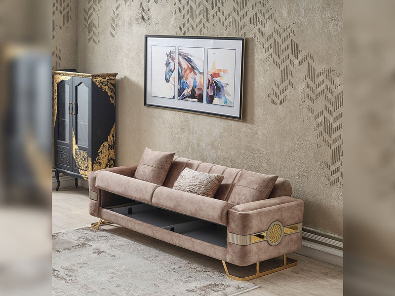 Opera Convertible Loveseat in Beige - 200-SER-OPE-TURKO442-2