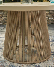 Orchard Beach Outdoor Dining Table and 4 Chairs in Beige - PKG024028