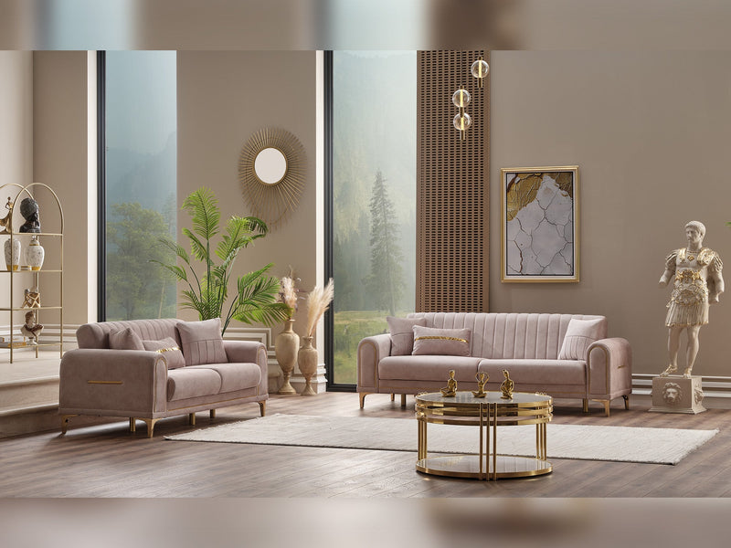 Orion 4-pieces (Sofa & Loveseat & 2 Chair) Livingroom Set Cream in Cream - 101-ORI-TUR276-3211