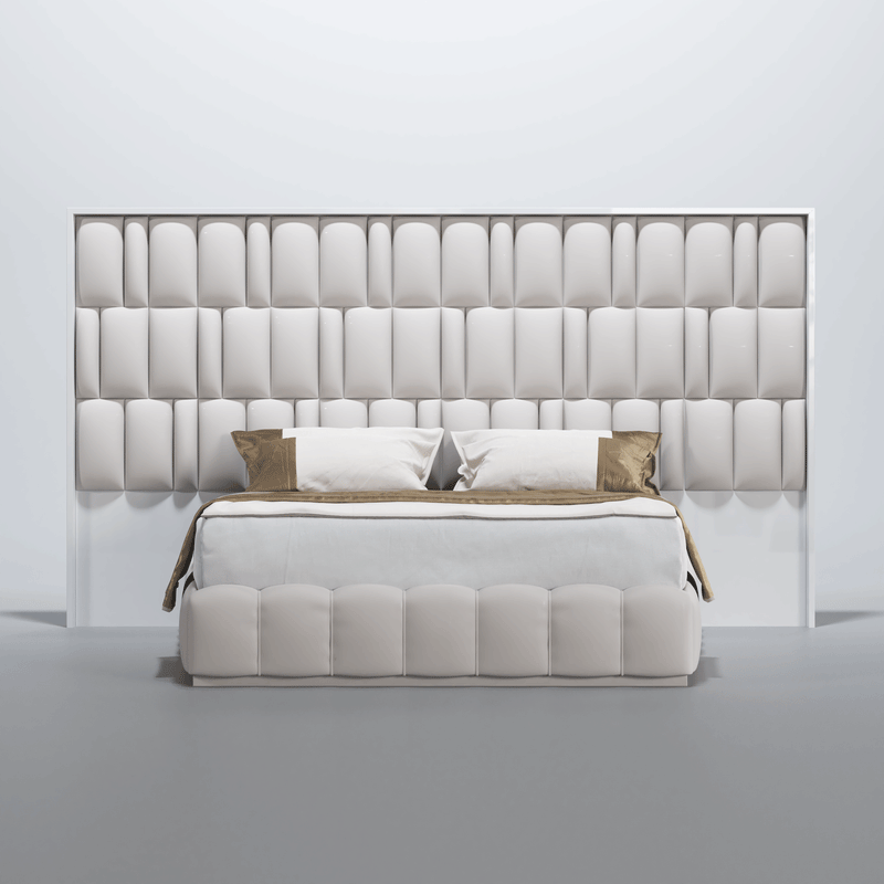 Orion Bed With Wave White Cases Set - DMV Furniture