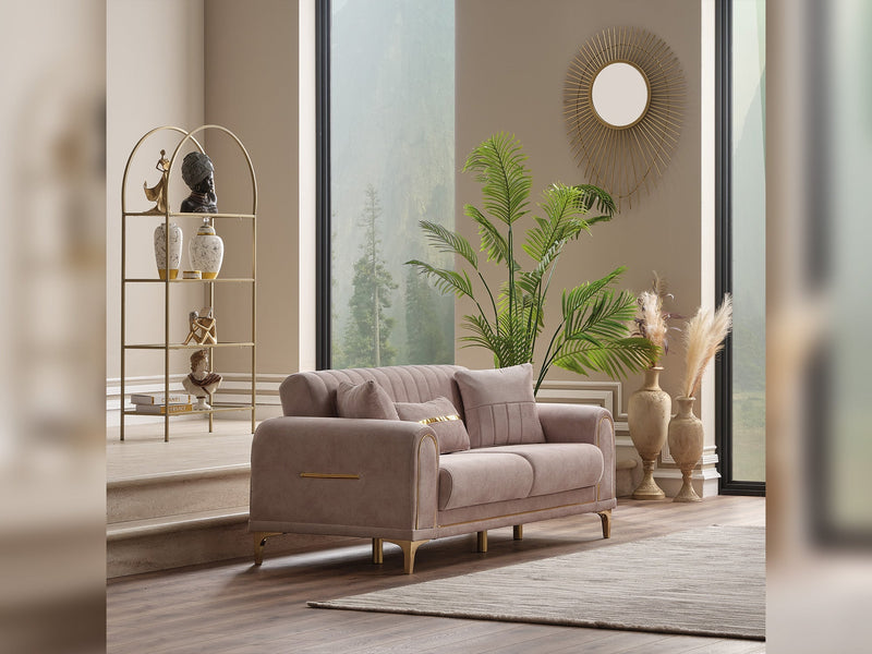 Orion Convertible Loveseat Cream in Cream - 101-ORI-TUR276-2