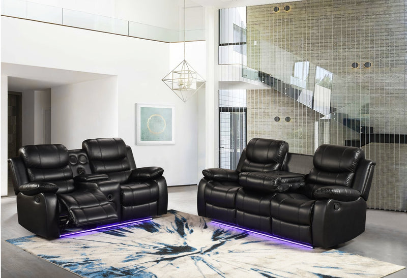 Orlando Black Sofa & Loveseat - ORLANDO-BK-SLS