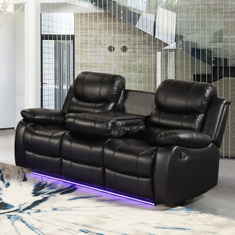 Orlando Black Sofa & Loveseat - ORLANDO-BK-SLS