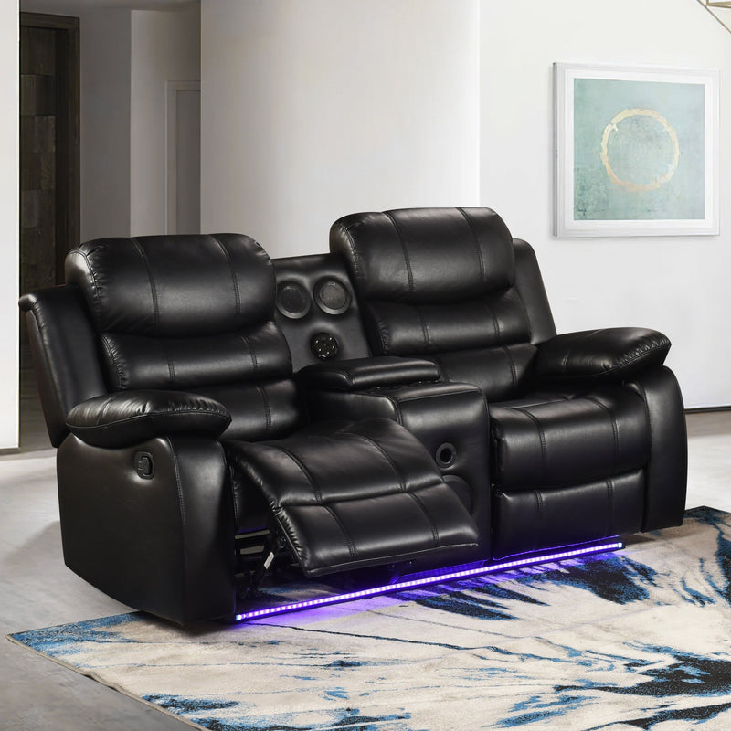Orlando Black Sofa & Loveseat - ORLANDO-BK-SLS