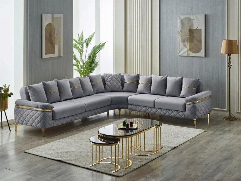 Orlando Convertible Sectional Sofa Grey in Grey - 106-ORL-LV405-S