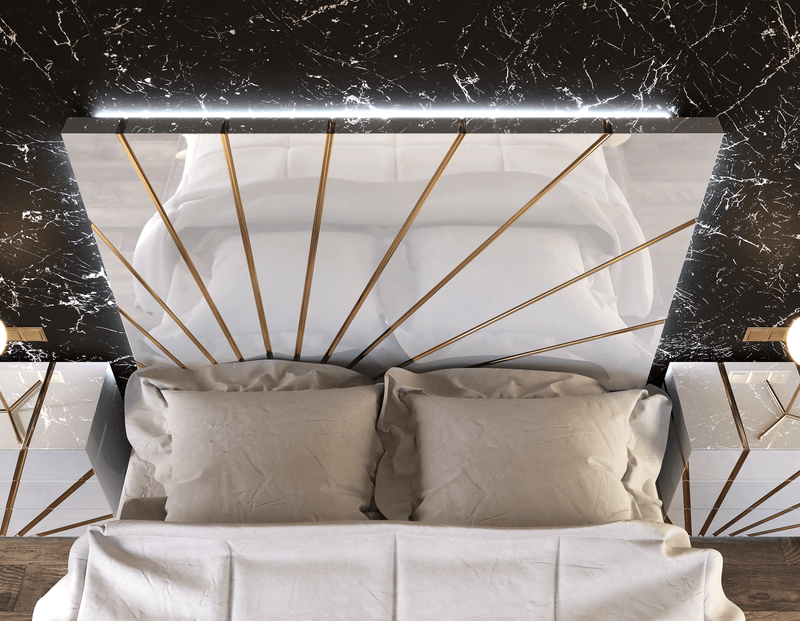Oro White Bedroom Comp 2 Set - p13193