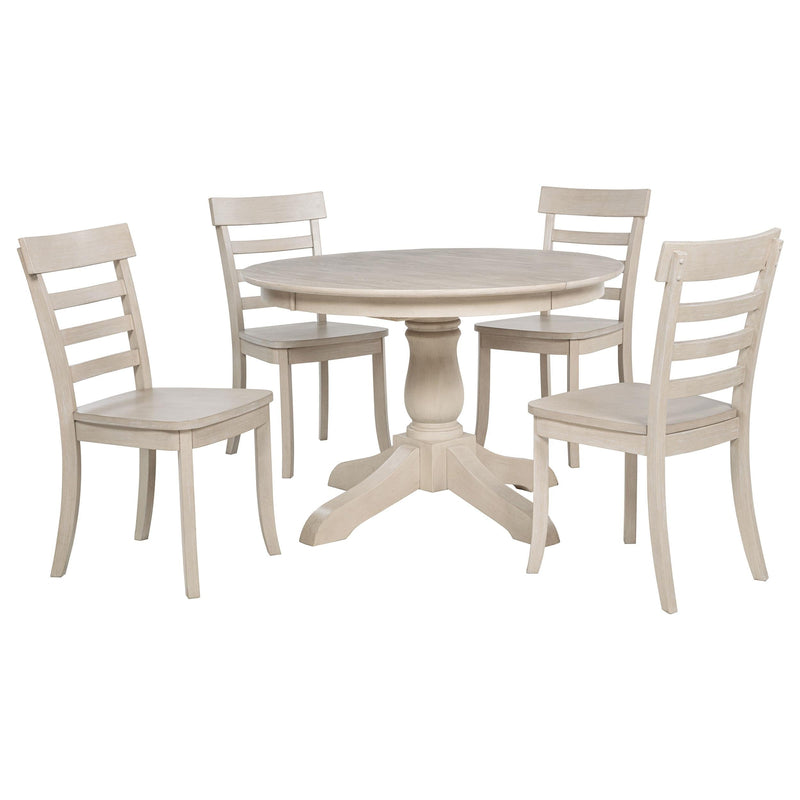 Orrison 5-piece Oval 62-inch Extension Leaf Dining Set Linen - 121261-S5