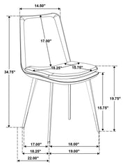 Ortega Upholstered Dining Side Chair Coffee (Set of 2) - 115472