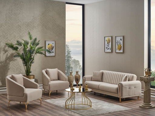 Oscar 3-pieces (Sofa & Loveseat & Chair) Livingroom in Cream - 200-SER-OSC-ANKA529-321