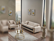 Oscar Convertible Loveseat in Cream - 200-SER-OSC-ANKA529-2