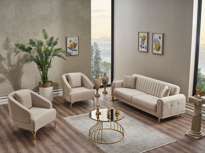 Oscar Convertible Sofa in Cream - 200-SER-OSC-ANKA529-3