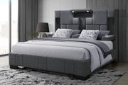 Oscar Dark Grey 8 Queen Bed No Wood Trim - OSCAR-DARK GREY 8-QB-N