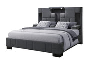 Oscar Dark Grey 8 Queen Bed No Wood Trim - OSCAR-DARK GREY 8-QB-N