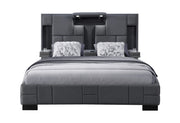 Oscar Dark Grey 8 Queen Bed No Wood Trim - OSCAR-DARK GREY 8-QB-N