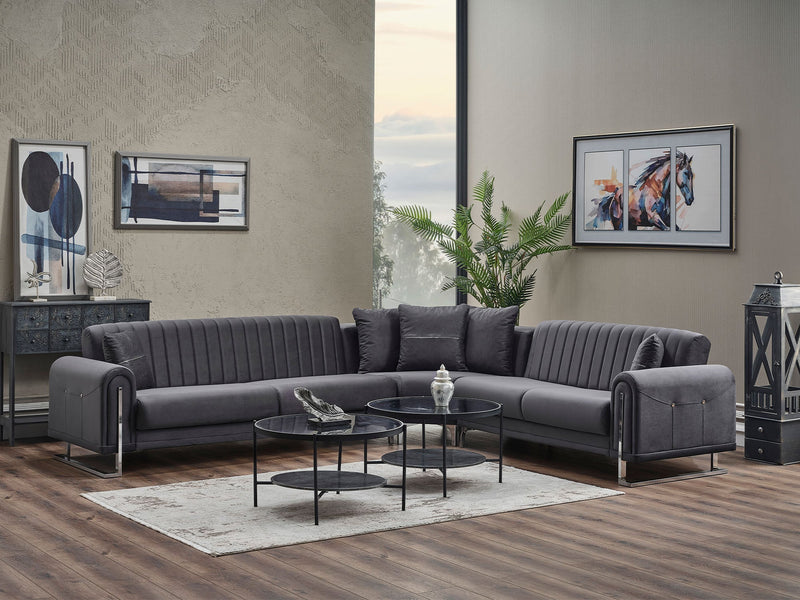 Oscar Sectional Sofa in Anthracite - 200-SER-OSC-ANKA154-S