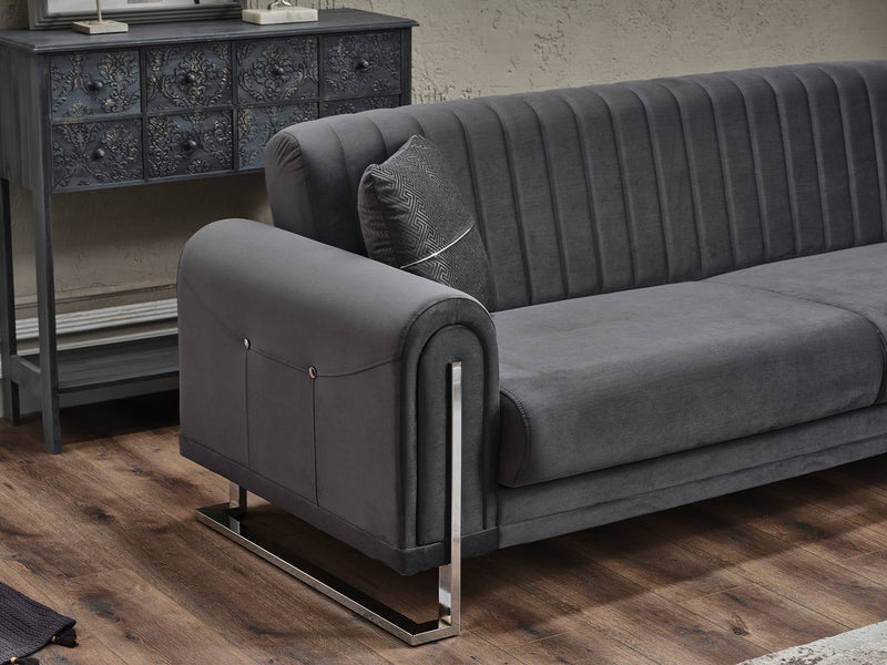 Oscar Sectional Sofa in Anthracite - 200-SER-OSC-ANKA154-S