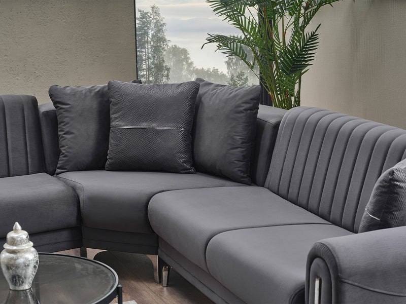 Oscar Sectional Sofa in Anthracite - 200-SER-OSC-ANKA154-S