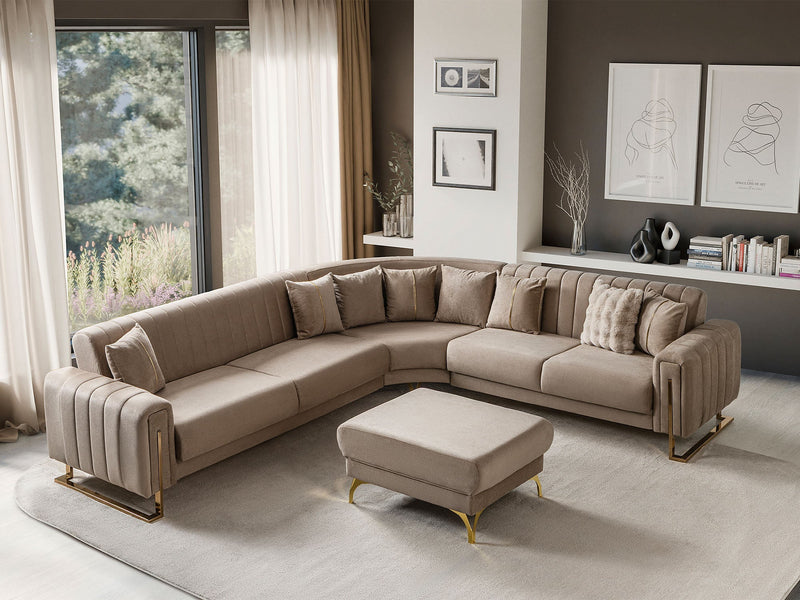 Othello Sectional Sofa in Beige - 200-ST-OTH-FLORIA07-S