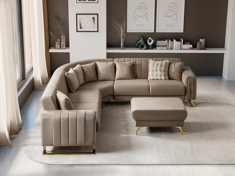 Othello Sectional Sofa in Beige - 200-ST-OTH-FLORIA07-S
