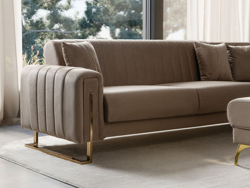 Othello Sectional Sofa in Beige - 200-ST-OTH-FLORIA07-S