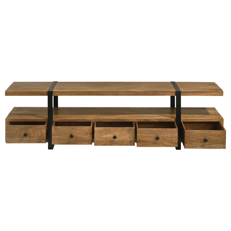 Otto 5-drawer Mango Wood 70-inch TV Stand Media Console Brown - 703243